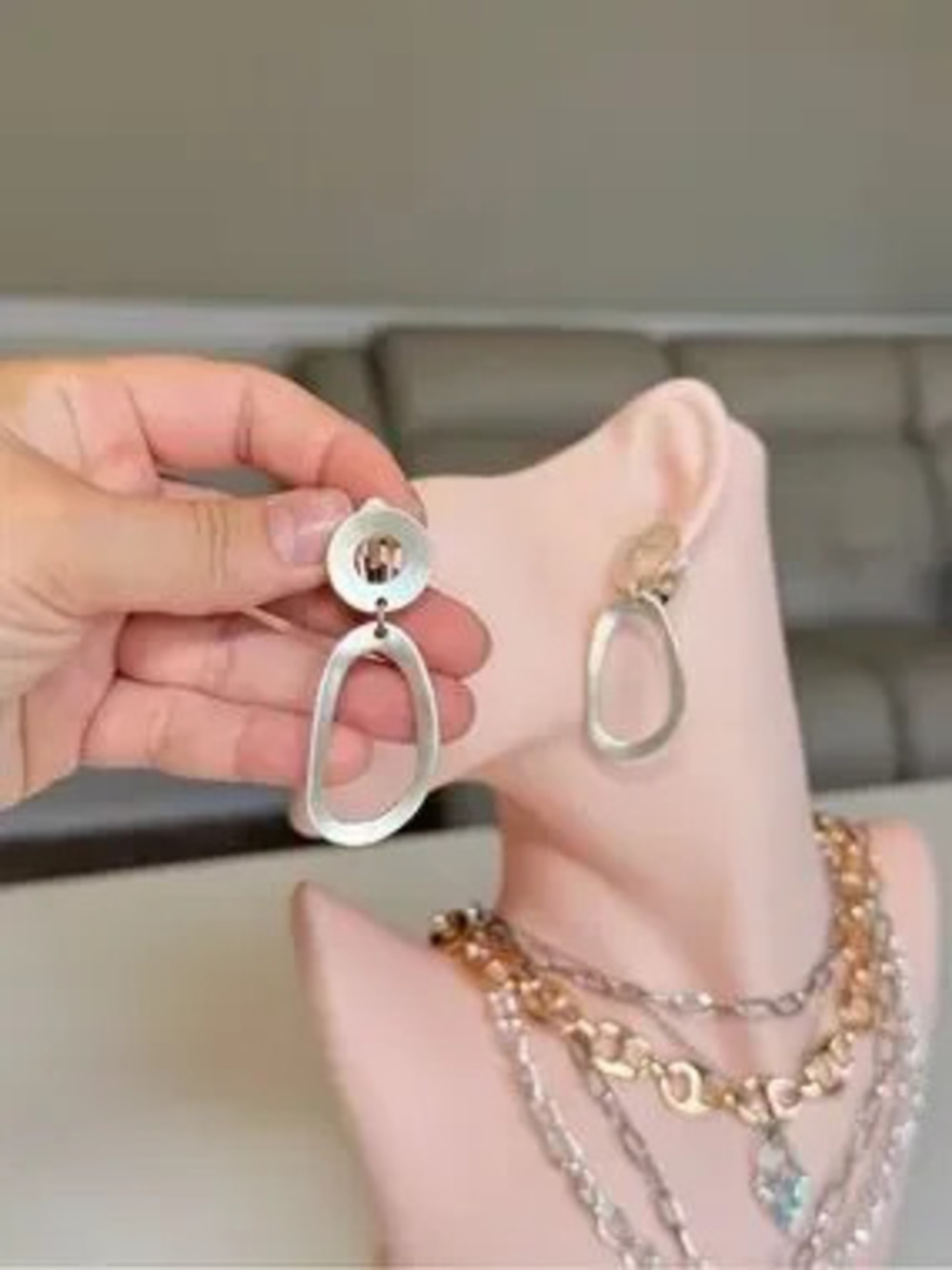 Minimalist Silver Drop Earrings | Clip-on